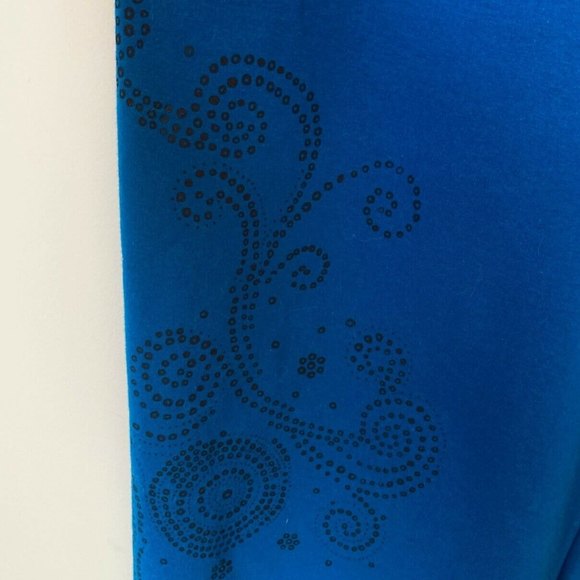 Sag Harbor Stretch Woman Pants Plus Sz 2X Blue Marina Elastic Waist Leg Graphic - Picture 2 of 12